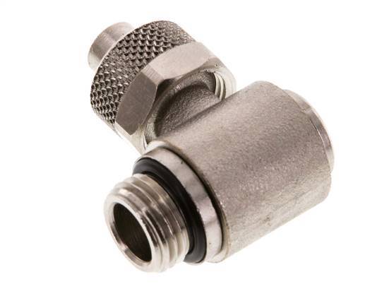 10x8 & G1/4'' Vernikkeld Messing L-Opsteekkoppeling Buitendraad Binnenzeskant