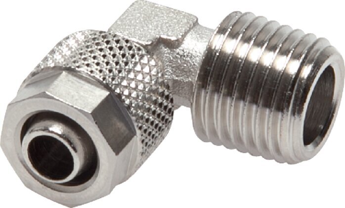 8x6 & R1/4'' Nickel plated Brass Elbow Push-on Fitting with Male Threads [5 Pieces]