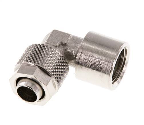 10x8 & G1/4'' Vernikkeld Messing L-Opsteekkoppeling Binnendraad [2 Stuks]