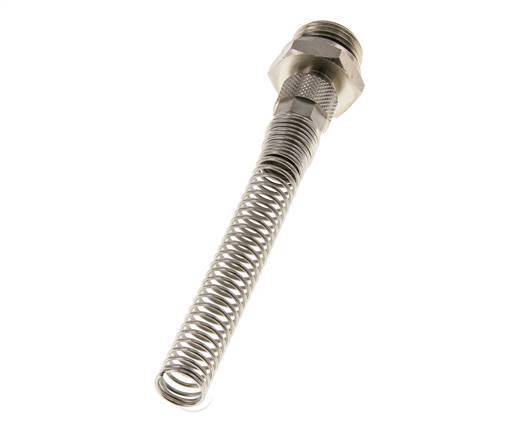 10x8 & G1/2'' Vernikkeld Messing Rechte Opsteekkoppeling Buitendraad Buigbescherming [2 Stuks]