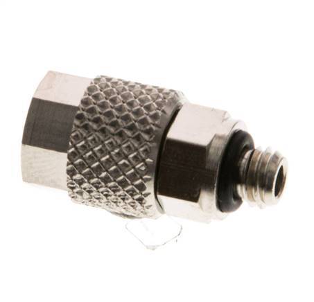 6x4 & M5 Nickel plated Brass Straight Push-on Fitting with Male Threads NBR [10 Pieces]