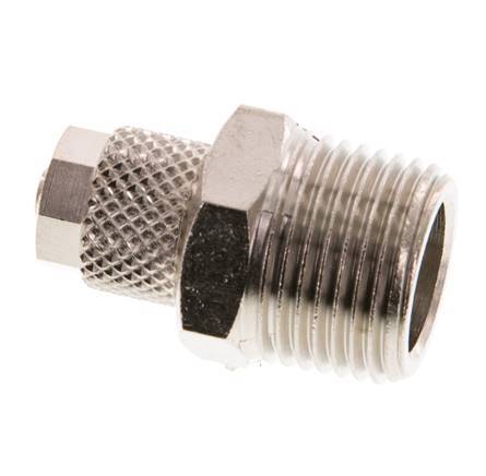 6x4 & R3/8'' Nickel plated Brass Straight Push-on Fitting with Male Threads [5 Pieces]