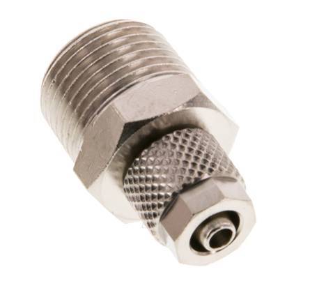 6x4 & R3/8'' Nickel plated Brass Straight Push-on Fitting with Male Threads [5 Pieces]