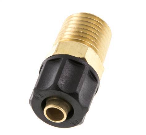8x6 & 1/4''NPT Messing Rechte Opsteekkoppeling Buitendraad [2 Stuks]