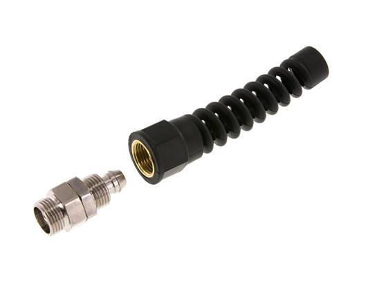 12x8 & G3/8'' Vernikkeld Messing Rechte Opsteekkoppeling Buitendraad Buigbescherming