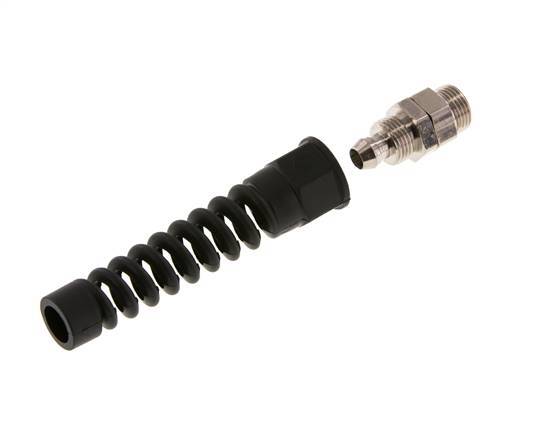 12x8 & G3/8'' Vernikkeld Messing Rechte Opsteekkoppeling Buitendraad Buigbescherming