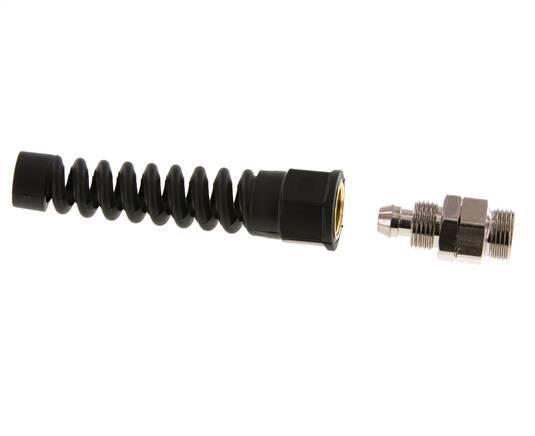 12x8 & G3/8'' Vernikkeld Messing Rechte Opsteekkoppeling Buitendraad Buigbescherming