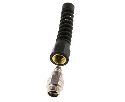 12x8 & G3/8'' Vernikkeld Messing Rechte Opsteekkoppeling Buitendraad Buigbescherming