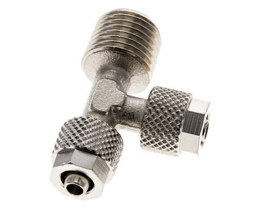 6x4 & R1/4'' Vernikkeld Messing T-Opsteekkoppeling Buitendraad [2 Stuks]
