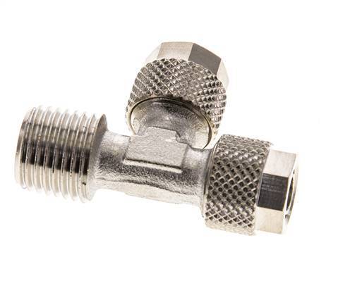 8x6 & R1/4'' Vernikkeld Messing T-Opsteekkoppeling Buitendraad [2 Stuks]