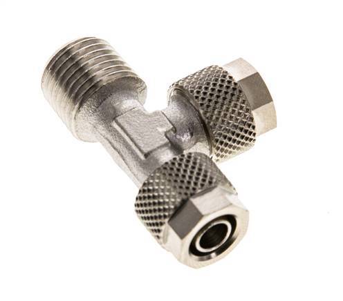 8x6 & R1/4'' Vernikkeld Messing T-Opsteekkoppeling Buitendraad [2 Stuks]