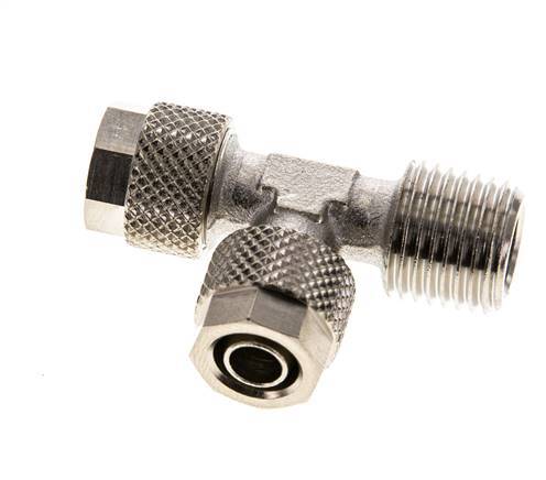 8x6 & R1/4'' Vernikkeld Messing T-Opsteekkoppeling Buitendraad [2 Stuks]