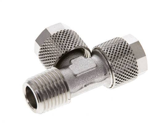 10x8 & R1/4'' Vernikkeld Messing T-Opsteekkoppeling Buitendraad [2 Stuks]
