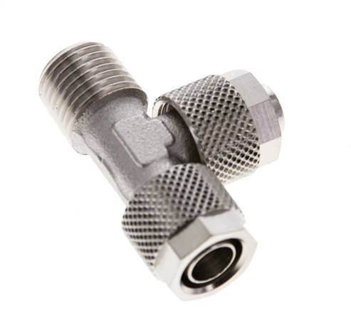 10x8 & R1/4'' Vernikkeld Messing T-Opsteekkoppeling Buitendraad [2 Stuks]