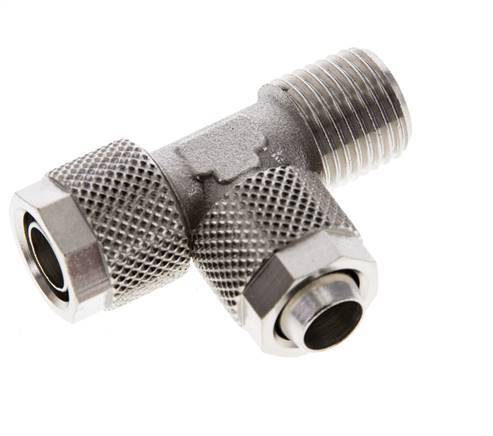10x8 & R1/4'' Vernikkeld Messing T-Opsteekkoppeling Buitendraad [2 Stuks]