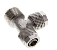 10x8 & R3/8'' Vernikkeld Messing T-Opsteekkoppeling Buitendraad