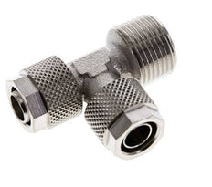 10x8 & R3/8'' Vernikkeld Messing T-Opsteekkoppeling Buitendraad