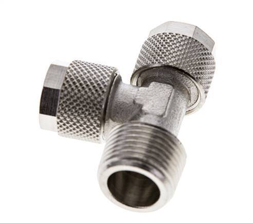 10x8 & R3/8'' Vernikkeld Messing T-Opsteekkoppeling Buitendraad
