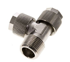 12x10 & R3/8'' Vernikkeld Messing T-Opsteekkoppeling Buitendraad