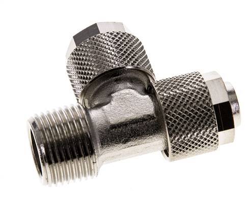 12x10 & R3/8'' Vernikkeld Messing T-Opsteekkoppeling Buitendraad