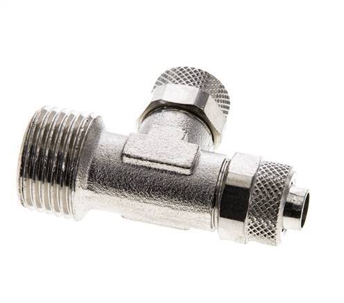 10x8 & R1/2'' Vernikkeld Messing T-Opsteekkoppeling Buitendraad