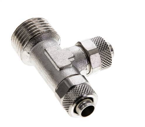 10x8 & R1/2'' Vernikkeld Messing T-Opsteekkoppeling Buitendraad