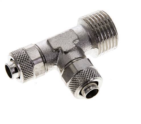 10x8 & R1/2'' Vernikkeld Messing T-Opsteekkoppeling Buitendraad
