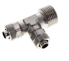 10x8 & R1/2'' Vernikkeld Messing T-Opsteekkoppeling Buitendraad