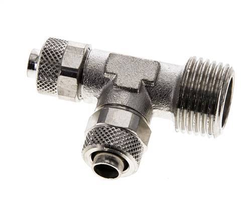 10x8 & R1/2'' Vernikkeld Messing T-Opsteekkoppeling Buitendraad