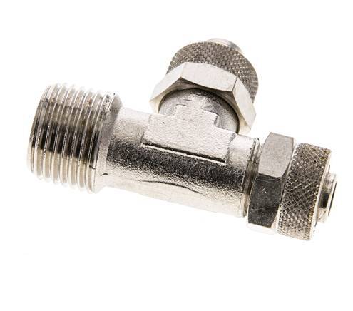 12x10 & R1/2'' Vernikkeld Messing T-Opsteekkoppeling Buitendraad