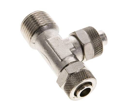 12x10 & R1/2'' Vernikkeld Messing T-Opsteekkoppeling Buitendraad