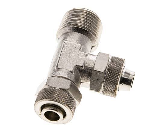 12x10 & R1/2'' Vernikkeld Messing T-Opsteekkoppeling Buitendraad