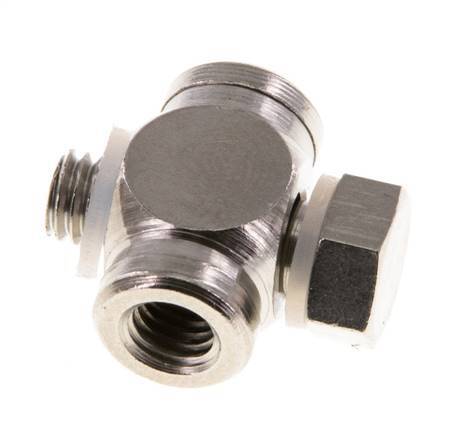 M5 Vernikkeld Messing Tee Banjo Fitting met Binnen- en Buitendraad met O-ring [10 stuks].