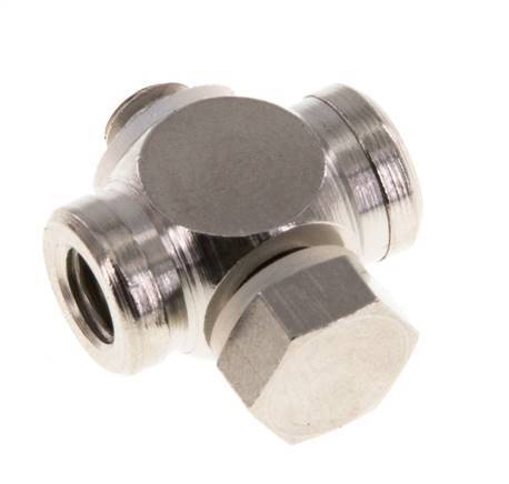 M5 Vernikkeld Messing Tee Banjo Fitting met Binnen- en Buitendraad met O-ring [10 stuks].