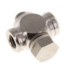M5 Vernikkeld Messing Tee Banjo Fitting met Binnen- en Buitendraad met O-ring [10 stuks].