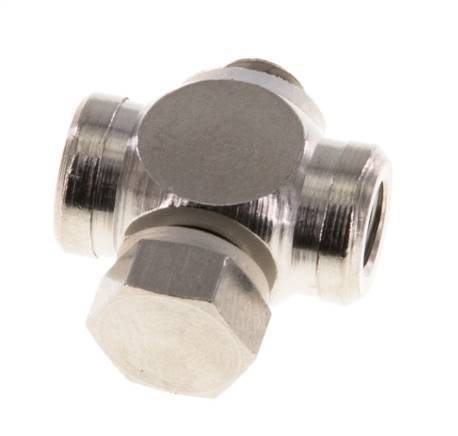 M5 Vernikkeld Messing Tee Banjo Fitting met Binnen- en Buitendraad met O-ring [10 stuks].