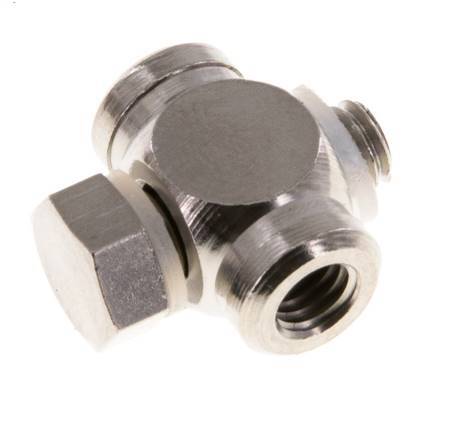 M5 Vernikkeld Messing Tee Banjo Fitting met Binnen- en Buitendraad met O-ring [10 stuks].