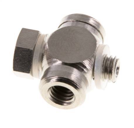 M5 Vernikkeld Messing Tee Banjo Fitting met Binnen- en Buitendraad met O-ring [10 stuks].