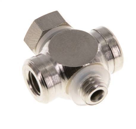 M5 Vernikkeld Messing Tee Banjo Fitting met Binnen- en Buitendraad met O-ring [10 stuks].