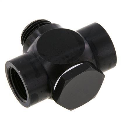 G1/2" Aluminium Tee Banjo Fitting met Binnen- en Buitendraad met O-ring [5 stuks].