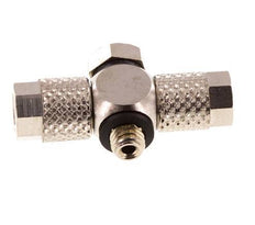 5x3 & M5 Nickel plated Brass Banjo Tee Push-on Fitting with Male Threads with O-ring [10 Pieces]