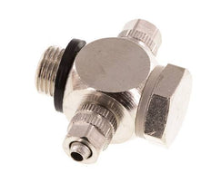 4.3x3 & G1/8" Vernikkeld Messing Banjo Tee Opsteek Fitting met O-ring [10 stuks].