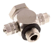 4.3x3 & G1/8" Vernikkeld Messing Banjo Tee Opsteek Fitting met O-ring [10 stuks].