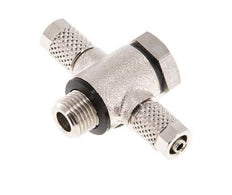 5x3 & G1/8'' Nickel plated Brass Banjo Tee Push-on Fitting with O-ring [10 Pieces]