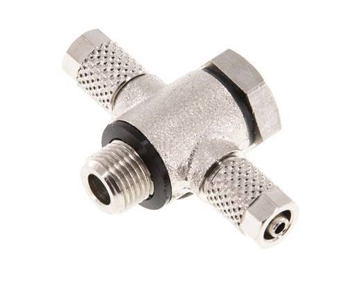 5x3 & G1/8'' Vernikkeld Messing Banjo Tee Opsteek Fitting met O-ring [10 stuks].