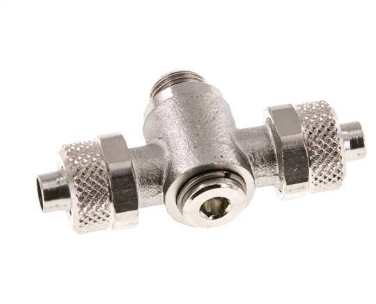 8x6 & G1/8'' Vernikkeld Messing T-Opsteekkoppeling Buitendraad Binnenzeskant