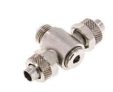 10x8 & G1/4'' Nickel plated Brass Tee Push-on Fitting with Male Threads Rotatable Inner Hexagon