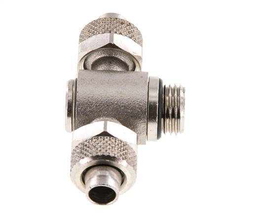 10x8 & G1/4'' Vernikkeld Messing T-Opsteekkoppeling Buitendraad Binnenzeskant