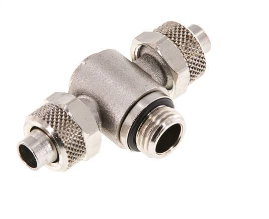 10x8 & G1/4'' Vernikkeld Messing T-Opsteekkoppeling Buitendraad Binnenzeskant
