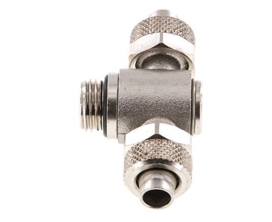 10x8 & G1/4'' Vernikkeld Messing T-Opsteekkoppeling Buitendraad Binnenzeskant